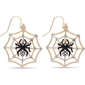Halloween Spider Earrings, Fashion Spider Spooky Cobweb Earrings Halloween Earri